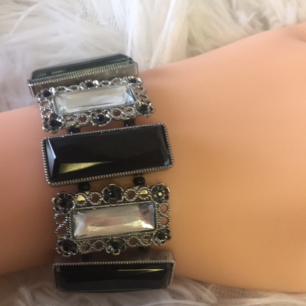 Romantic Rectangle Rhinestone Bracelet - image 3